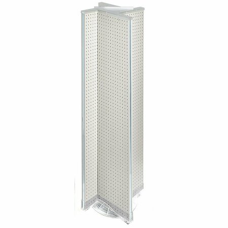 AZAR DISPLAYS Pinwheel Pegboard Floor Display on Revolving Base. Spinner Rack Stand 700460-WHT